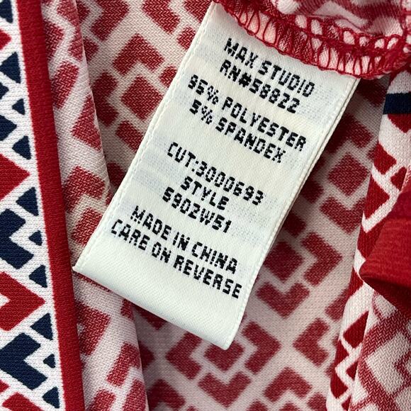 Max Studio Women Dress Size XS Geometric Red - Picture 7 of 14